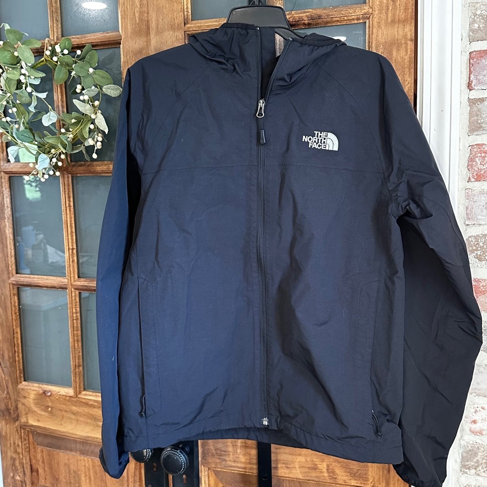 The North Face Zip Up Jacket Men Black Hooded Mesh Lined Windbreaker Gorpcore S